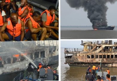 Nigerian Navy Rescues 20 Crew Members from Burning Vessel Off Calabar Waterways
