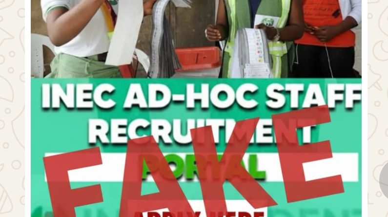 PUBLIC NOTICE: BEWARE OF FAKE INEC AD-HOC STAFF RECRUITMENT PORTAL