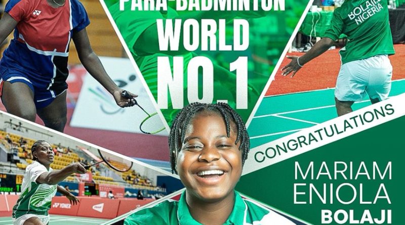 NSC Congratulates Eniola Bolaji, Badminton Federation as Nigeria Produces World Number One