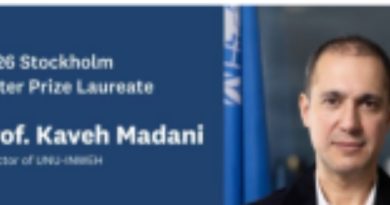 Exiled UN Scientist Wins 2026 Stockholm Water Prize