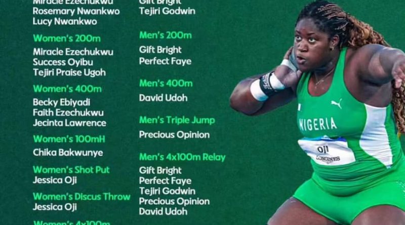 Jessica Oji, Miracle Ezechukwu Lead Team Nigeria’s Charge at World Athletics U20 Championships in Oregon