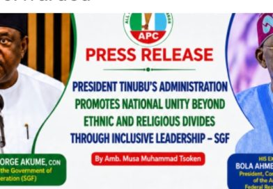 Tinubu’s Administration Promotes National Unity Beyond Ethinic and Religious Divides Through Inclusive Leadership