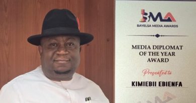 EBIENFA BAGS MEDIA DIPLOMAT OF THE YEAR AWARD AT BAYELSA MEDIA AWARDS
